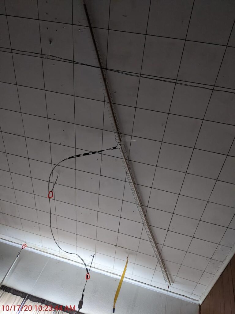 Slinky Dipole hanging from my ceiling